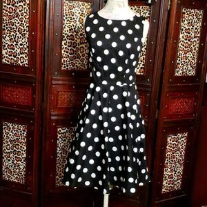 Grace Karin Black & White Polka Dot Dress, NWOT